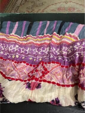 Nina Kaufmann Lightweight Cotton Embroidered Scarf with Multicolor Pattern